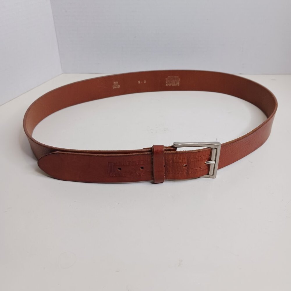 Vintage Milos Brown Leather Men's Belt size 38 Made in Italy